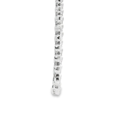 18k White Gold 6.54ctw Round Natural Diamond Half-Way Bezel Set Tennis Necklace 17" — photo 11 of 14