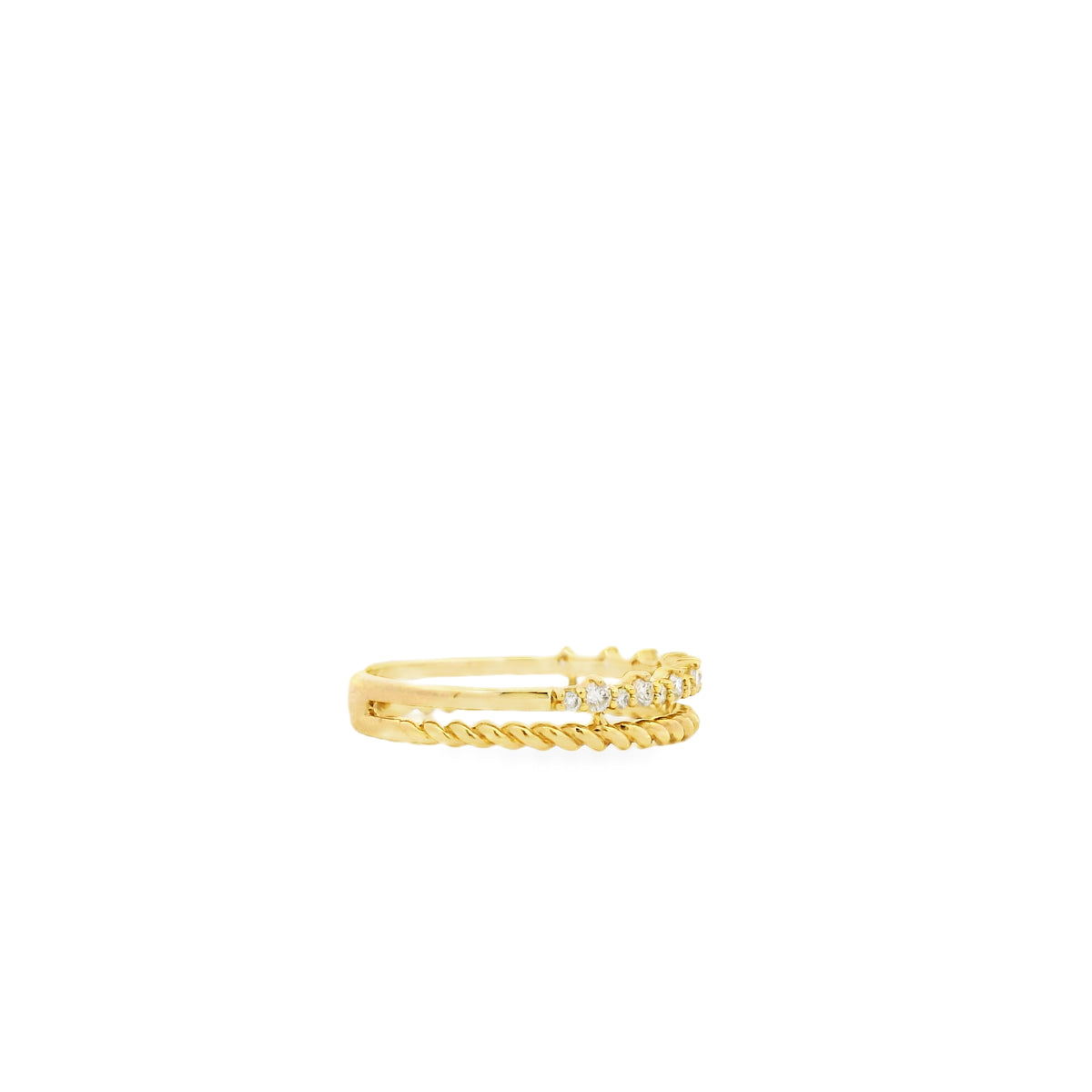 14k Yellow Gold 0.22ctw Round Brilliant Diamond Split Band Ring — photo 11 of 11