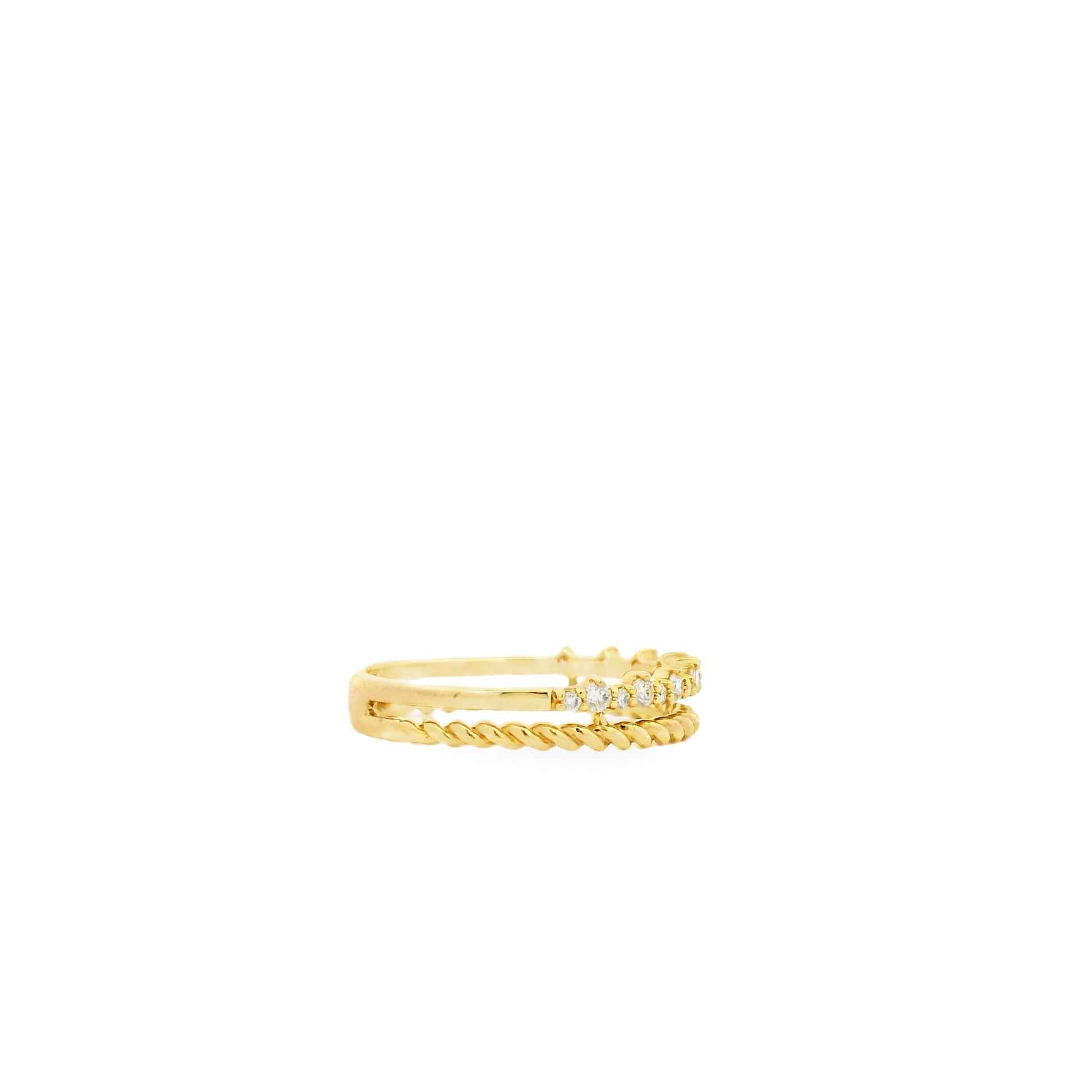 14k Yellow Gold 0.22ctw Round Brilliant Diamond Split Band Ring — photo 11 of 11