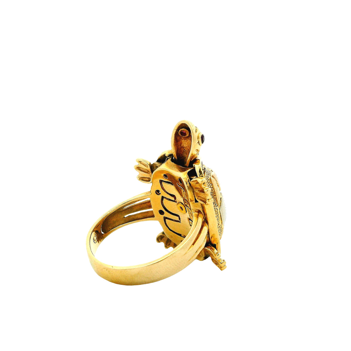 14k Yellow Gold Turtle Hinged Shell Cocktail Ring — photo 11 of 13