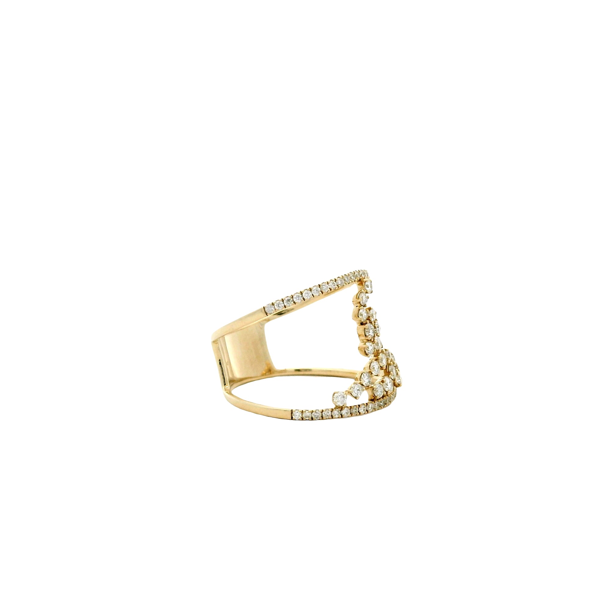 14k Yellow Gold 0.64ctw Pavé Diamond Openwork Cocktail Ring — photo 11 of 12