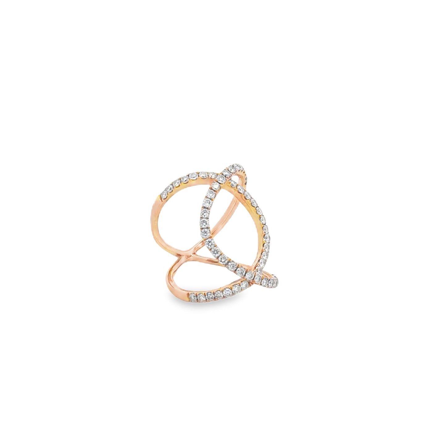 18k Rose Gold 0.82ctw Round Diamond Pavé Cocktail Ring — photo 11 of 11
