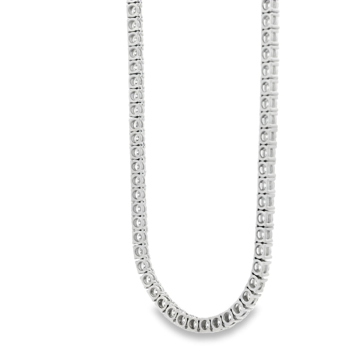 14k White Gold 11.00ctw Round Brilliant Diamond Tennis Necklace 16" — photo 11 of 14