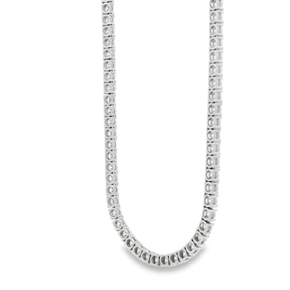 14k White Gold 11.00ctw Round Brilliant Diamond Tennis Necklace 16" — photo 11 of 14