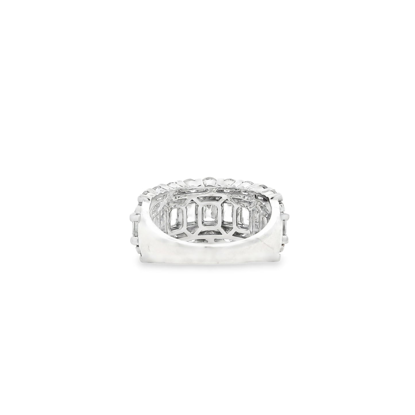 14k White Gold 5.09ctw Round and Baguette Cut Lab-Grown Diamond Three-Row Fashion Band — photo 11 of 11