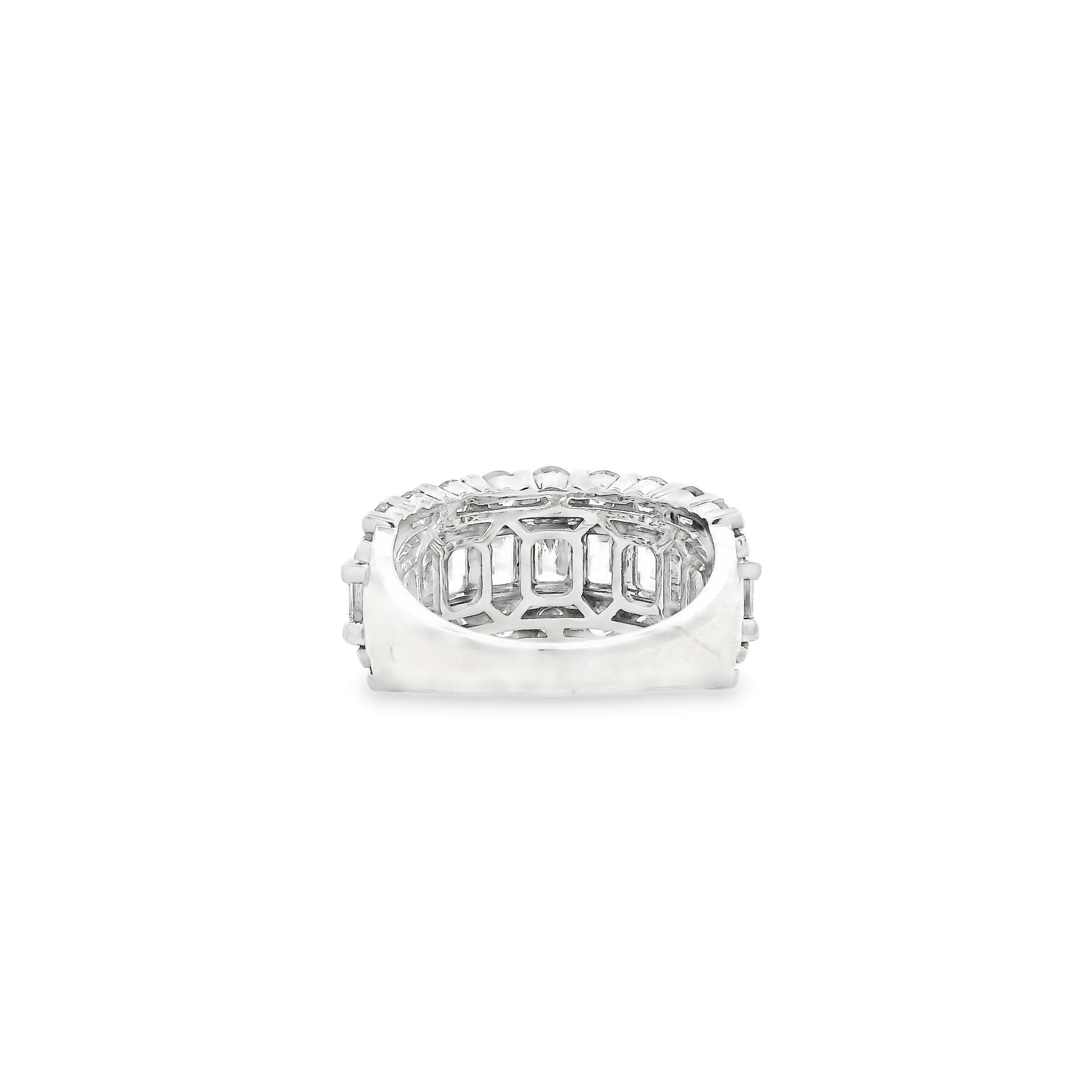 14k White Gold 5.09ctw Round and Baguette Cut Lab-Grown Diamond Three-Row Fashion Band — photo 11 of 11