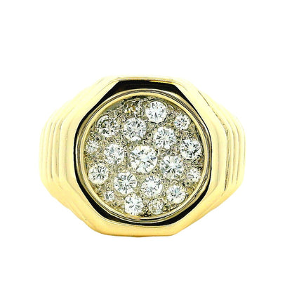 14k Yellow Gold 1.8ctw Round Diamond Pavé Cluster Cocktail Ring — photo 11 of 11
