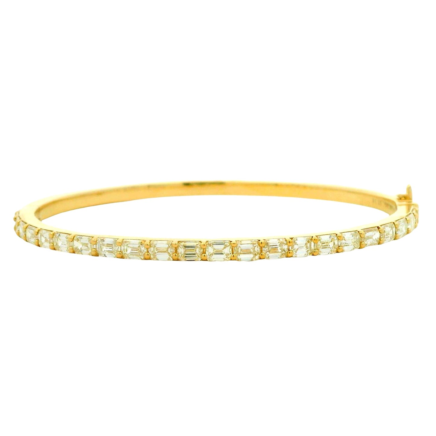 14k Yellow Gold 3.14ctw Emerald Cut Diamond Bangle Bracelet — photo 11 of 11