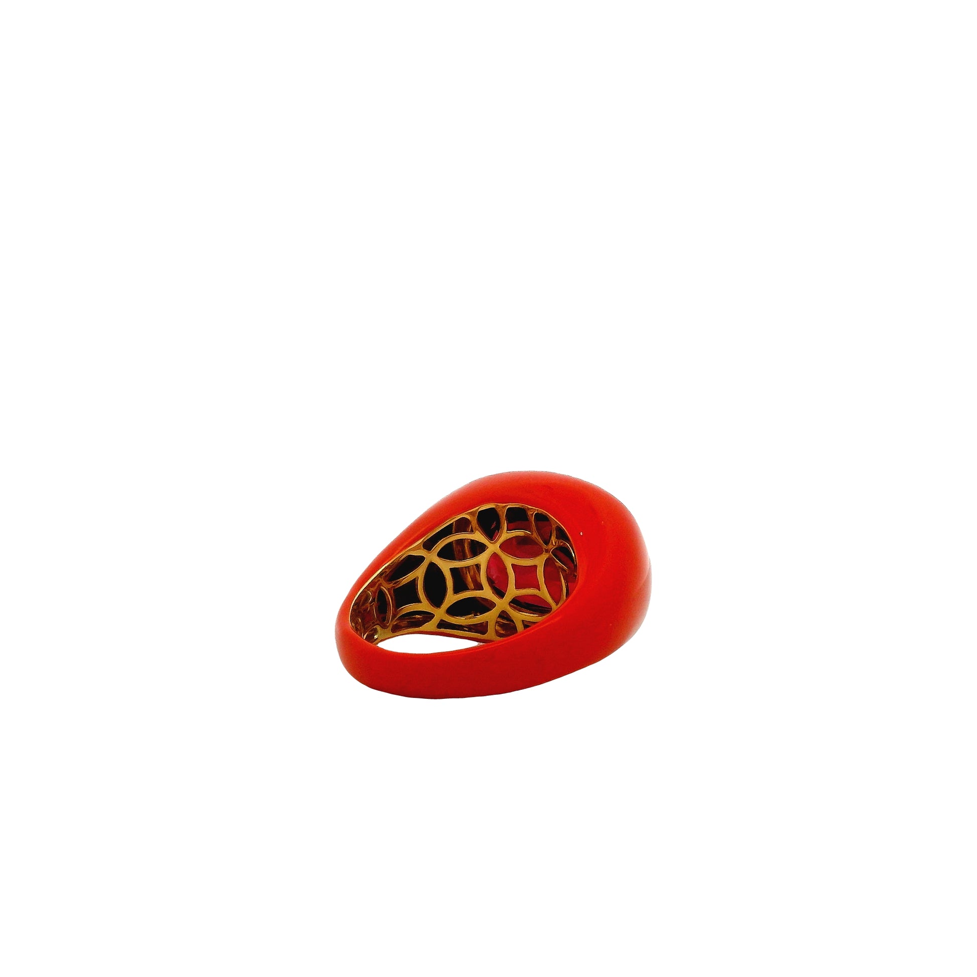 18k Yellow Gold 10.88ct Oval Rhodolite Garnet Cocktail Ring — photo 11 of 15