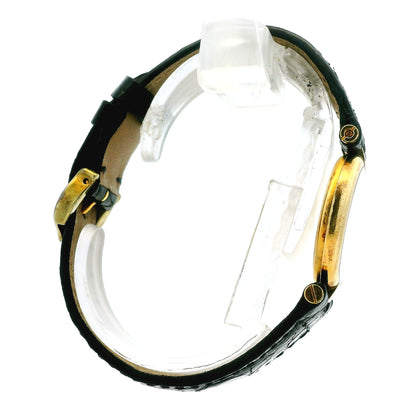 Must de Cartier Vendome 18k Gold Plated Black Dial Leather Strap Watch — photo 11 of 12
