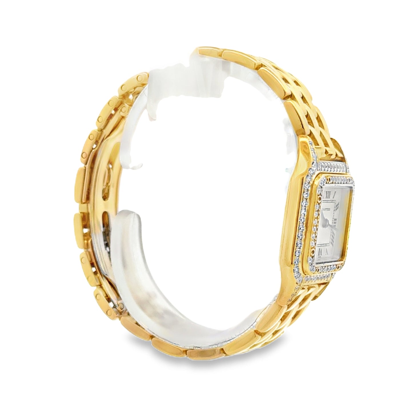 Cartier Mini Panthere 18k Yellow Gold Diamond Bezel Roman Numeral Watch — photo 11 of 13