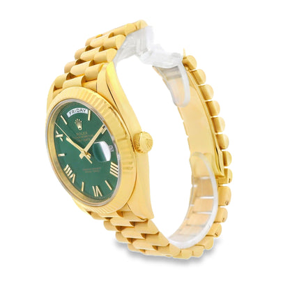 Rolex 228238 Day-Date 40 40mm Green Roman Dial 18k Yellow Gold Watch — photo 12 of 21