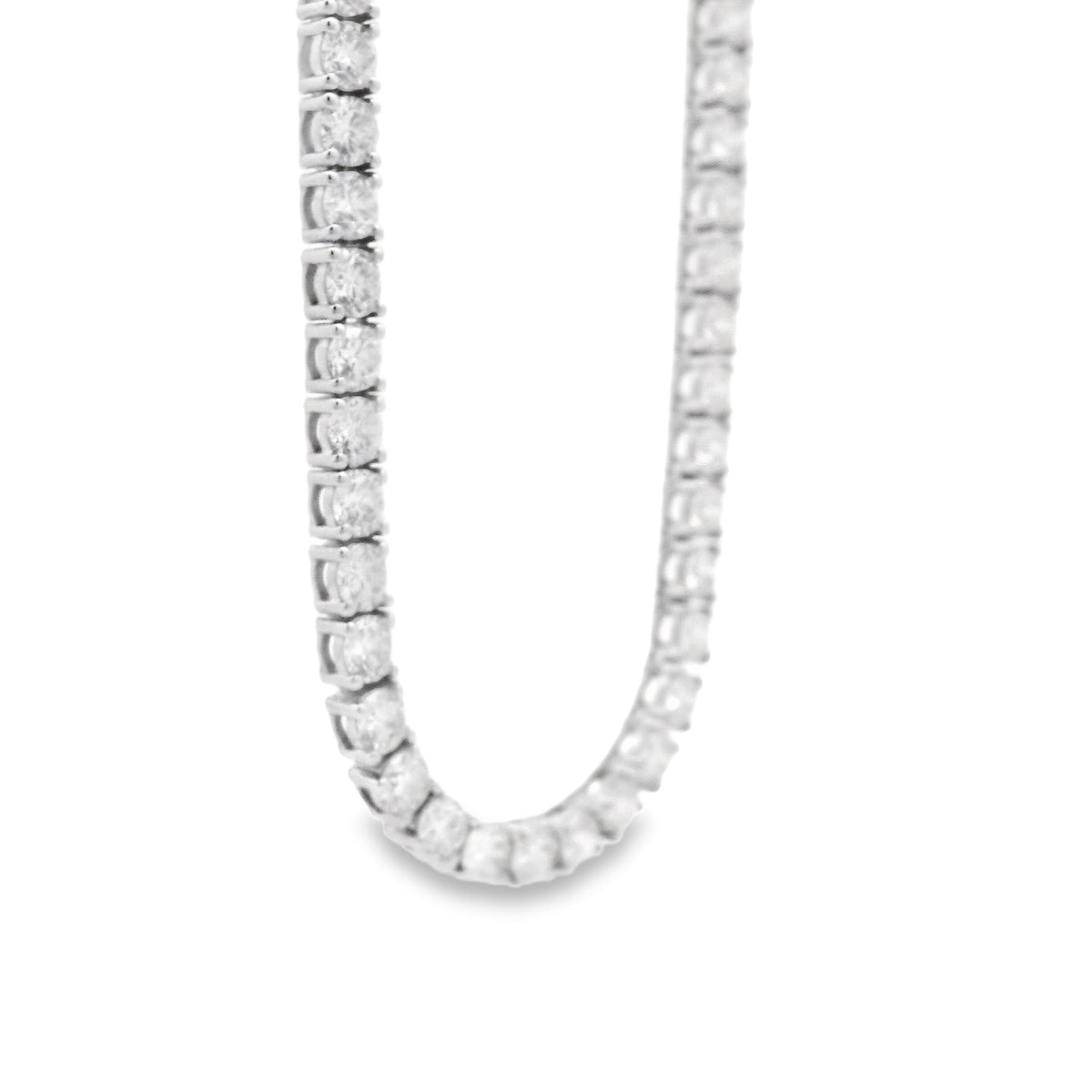 14k White Gold 13.72ctw Round Brilliant Diamond Tennis Necklace 17" — photo 12 of 13