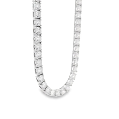 14k White Gold 13.72ctw Round Brilliant Diamond Tennis Necklace 17" — photo 12 of 13