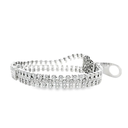 18k White Gold 4.01ctw Round Brilliant Diamond Zipper Bracelet — photo 12 of 14