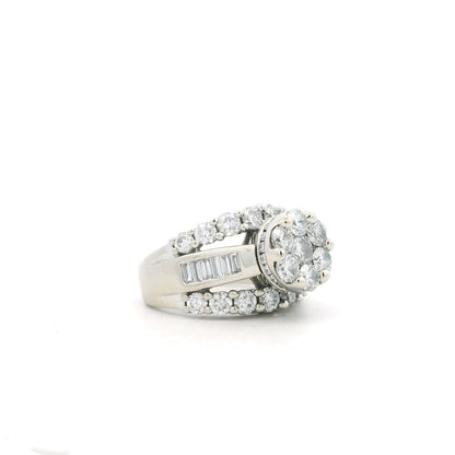 14k White Gold 2.0ctw Round and Baguette Diamond Engagement Ring Set — photo 12 of 13