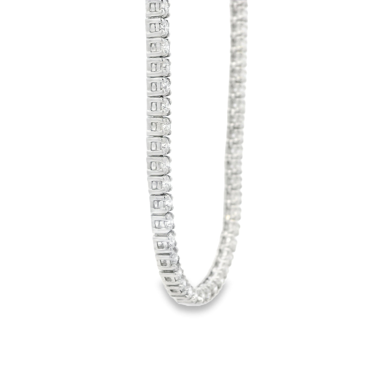 14k White Gold 7.13ctw Round Brilliant Diamond Tennis Necklace 18" — photo 12 of 13