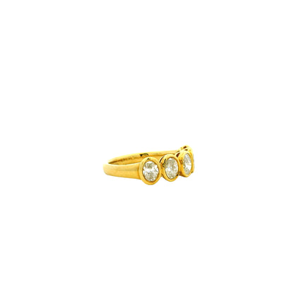 18k Yellow Gold 1.55ctw Oval Cut Natural Diamond Bezel Set Band Ring — photo 12 of 12