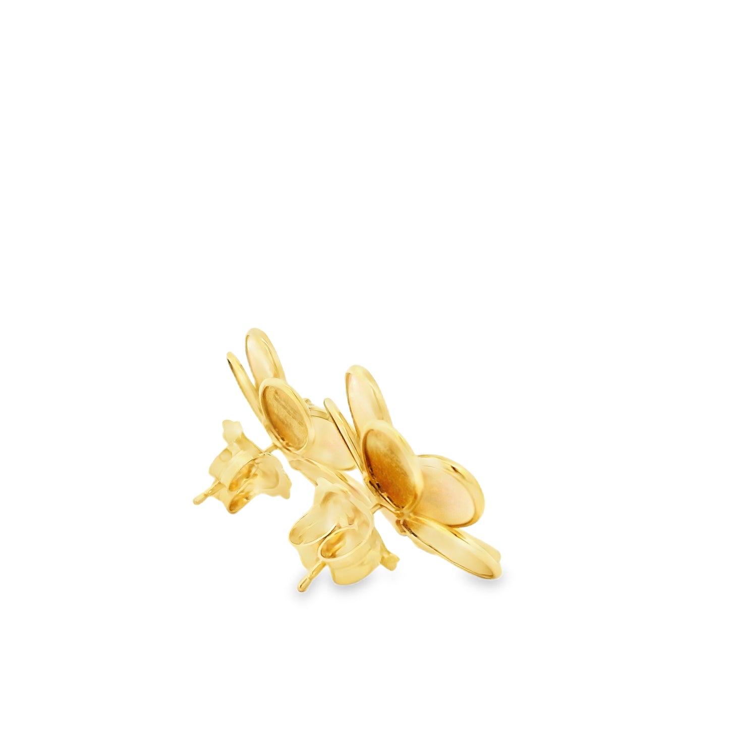 Marco Bicego 18k Yellow Gold 0.60ctw Diamond and Mother of Pearl Petali Flower Stud Earrings — photo 12 of 13