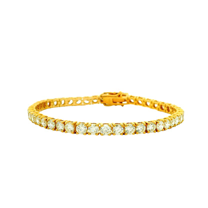 14k Yellow Gold 9.70ctw Round Brilliant Natural Diamond Tennis Bracelet — photo 12 of 12