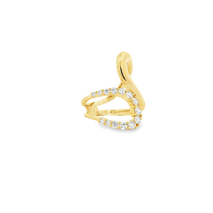 14k Yellow Gold 0.80ctw Round Brilliant Diamond Double Crossover Ring — photo 12 of 17