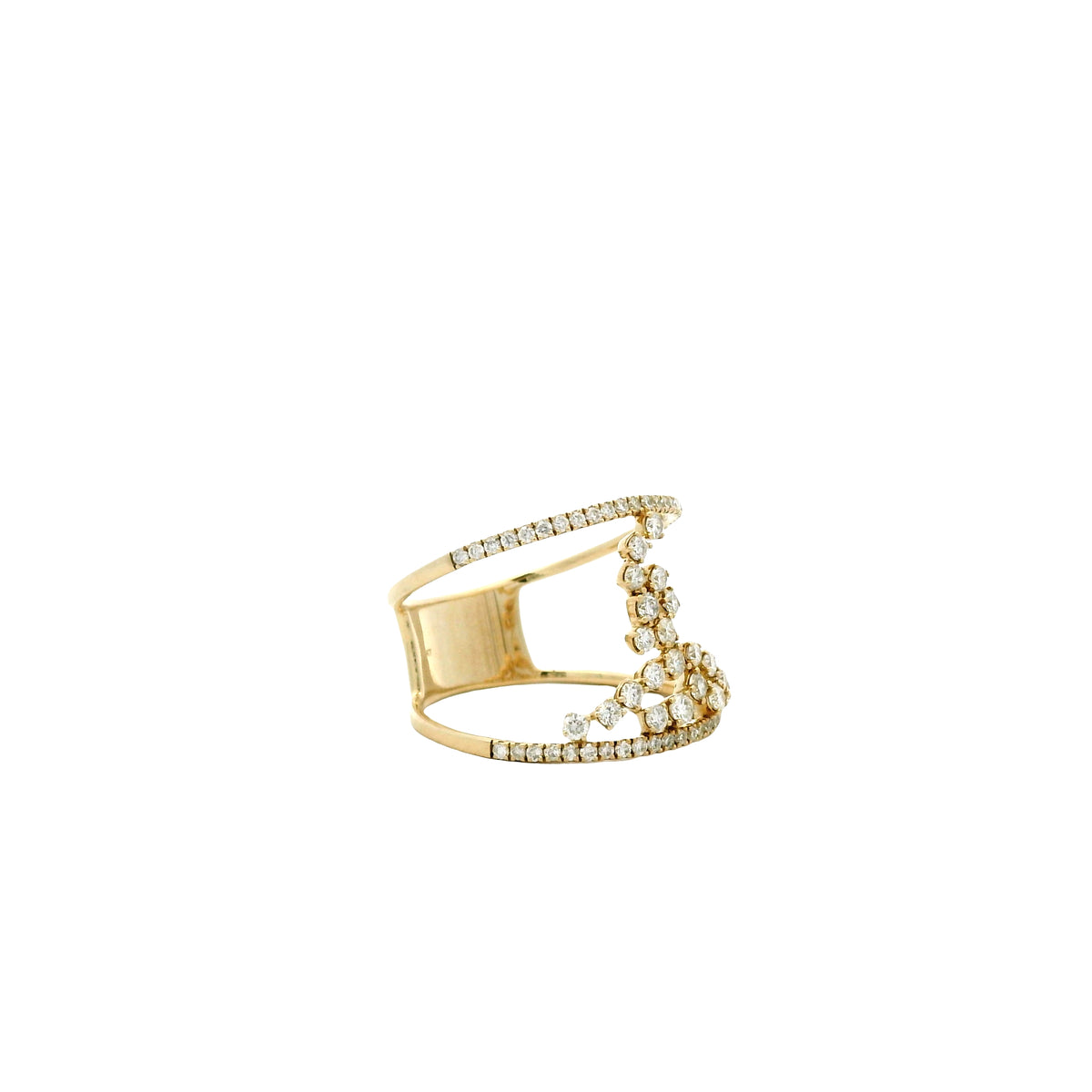14k Yellow Gold 0.64ctw Pavé Diamond Openwork Cocktail Ring — photo 12 of 12