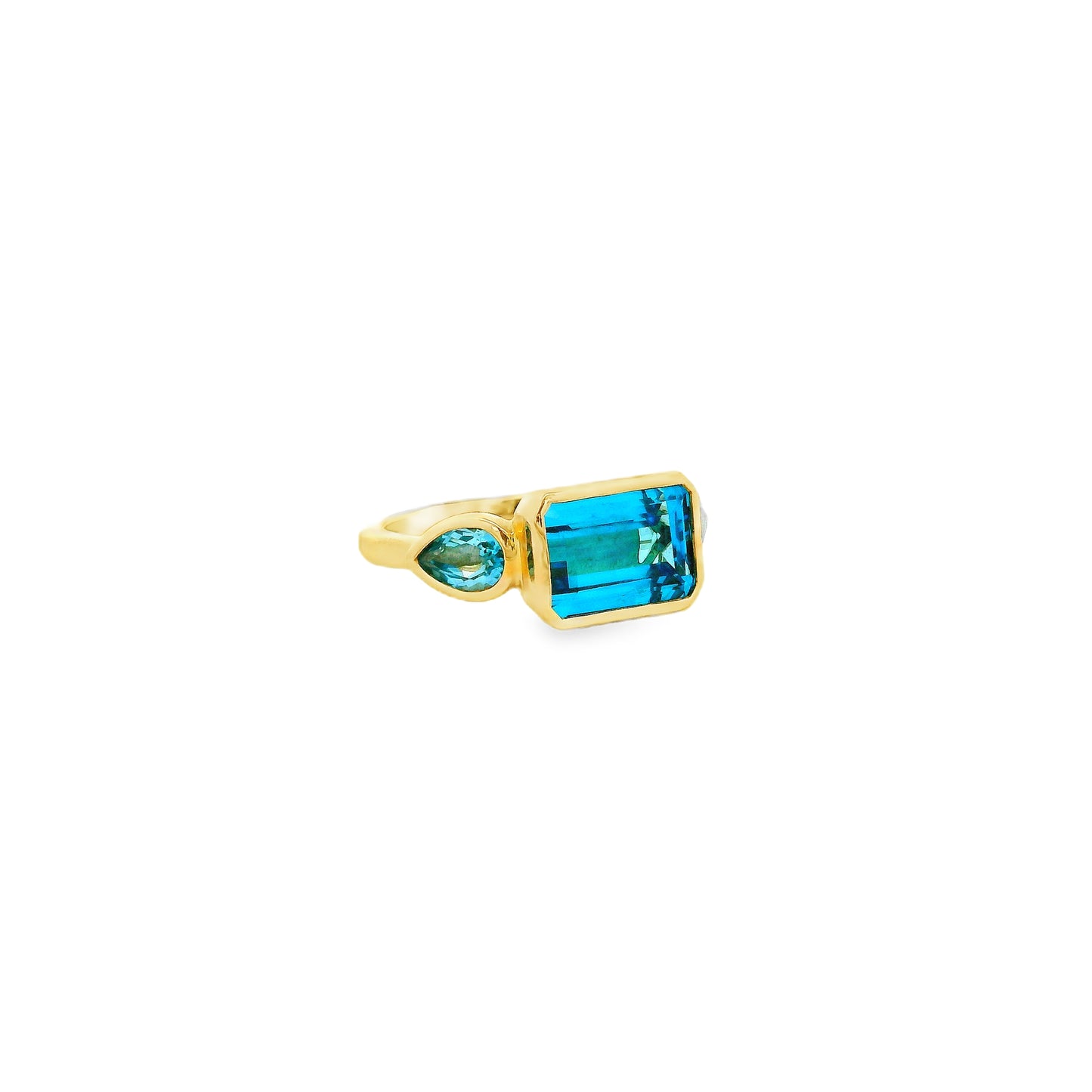 Gabriel and Co. 14k Yellow Gold 5.20ctw Swiss Blue Topaz Signet Ring — photo 12 of 12