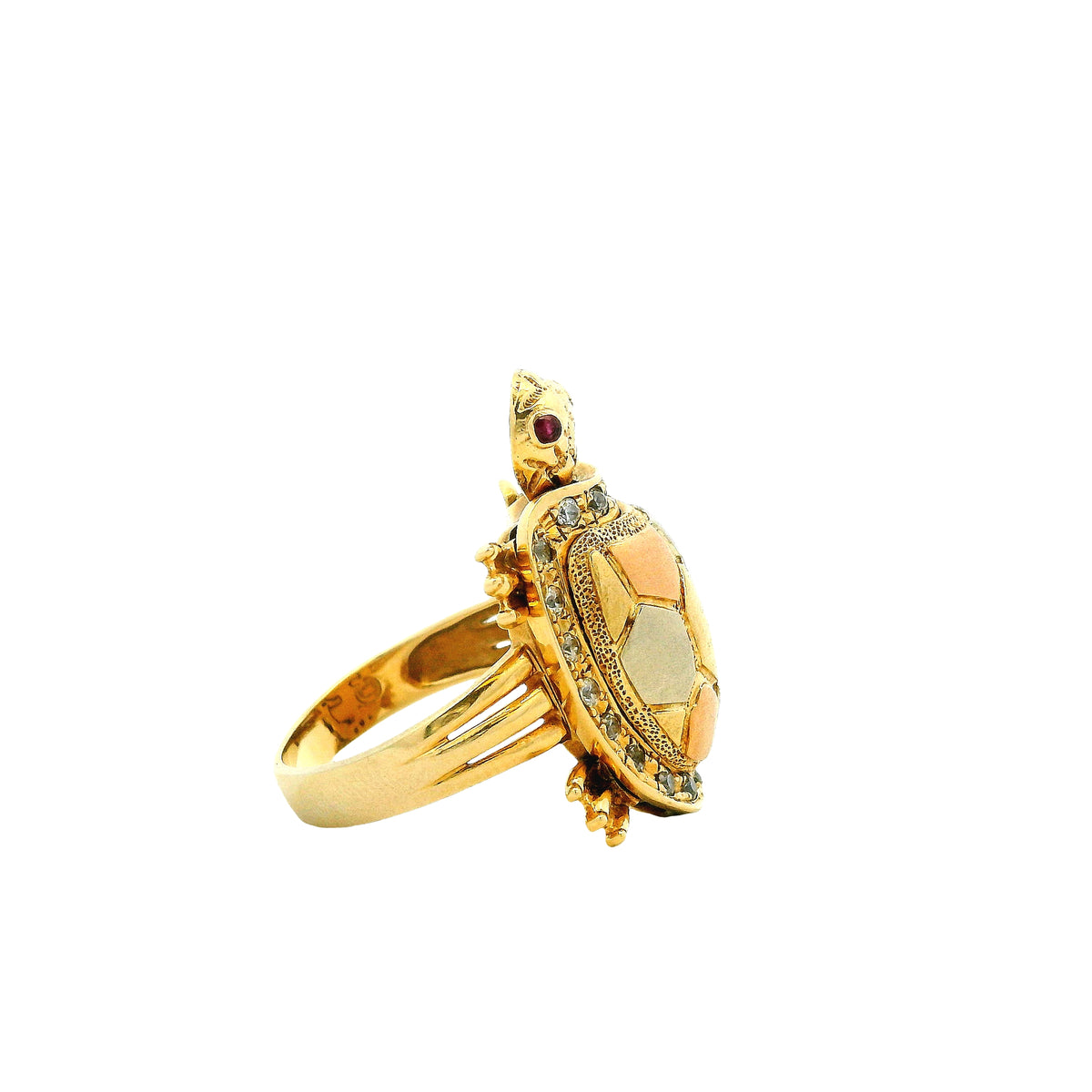 14k Yellow Gold Turtle Hinged Shell Cocktail Ring — photo 12 of 13