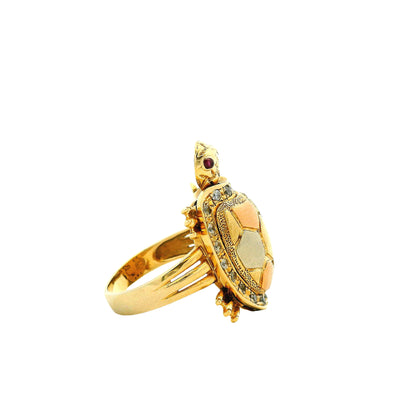 14k Yellow Gold Turtle Hinged Shell Cocktail Ring — photo 12 of 13