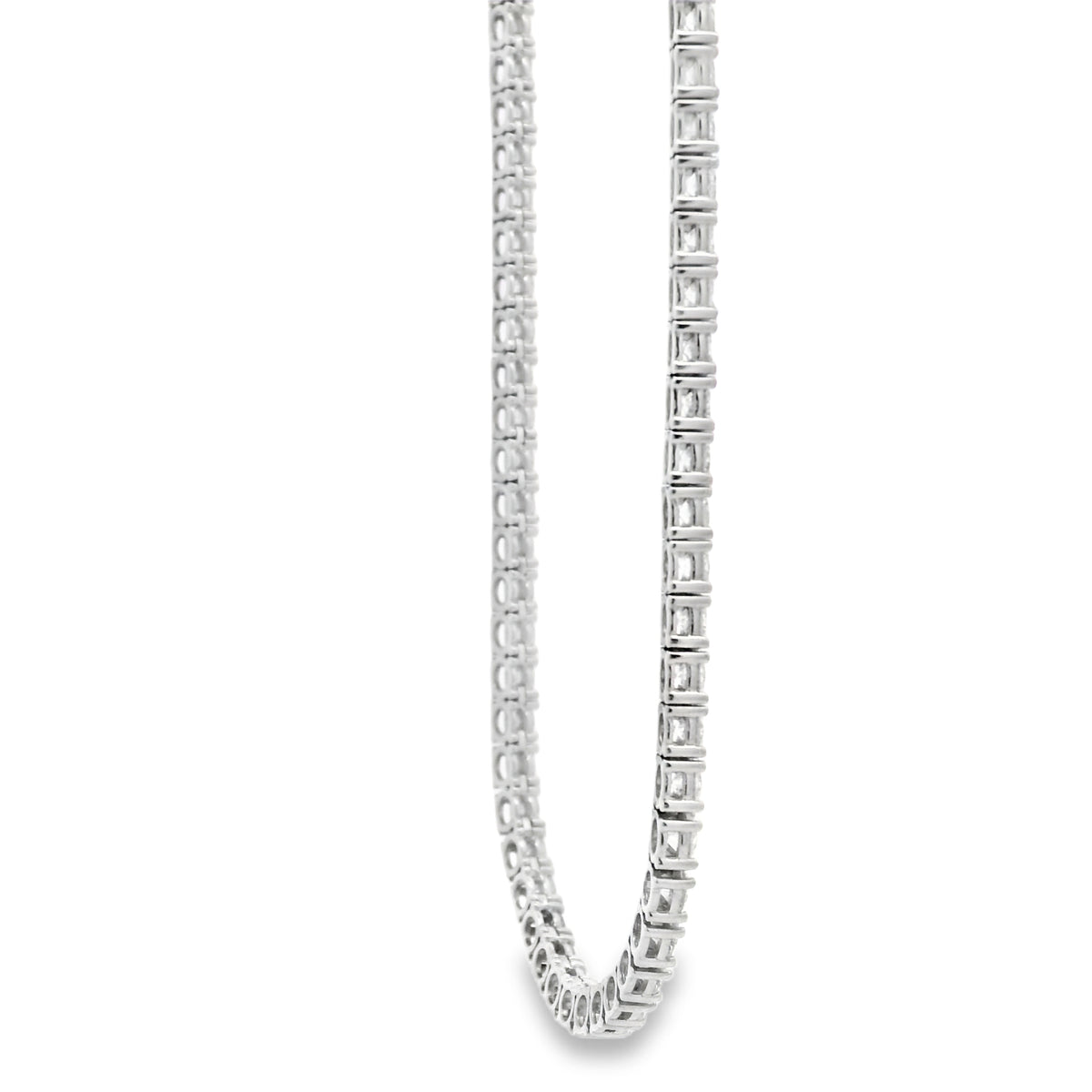 14k White Gold 11.00ctw Round Brilliant Diamond Tennis Necklace 16" — photo 12 of 14