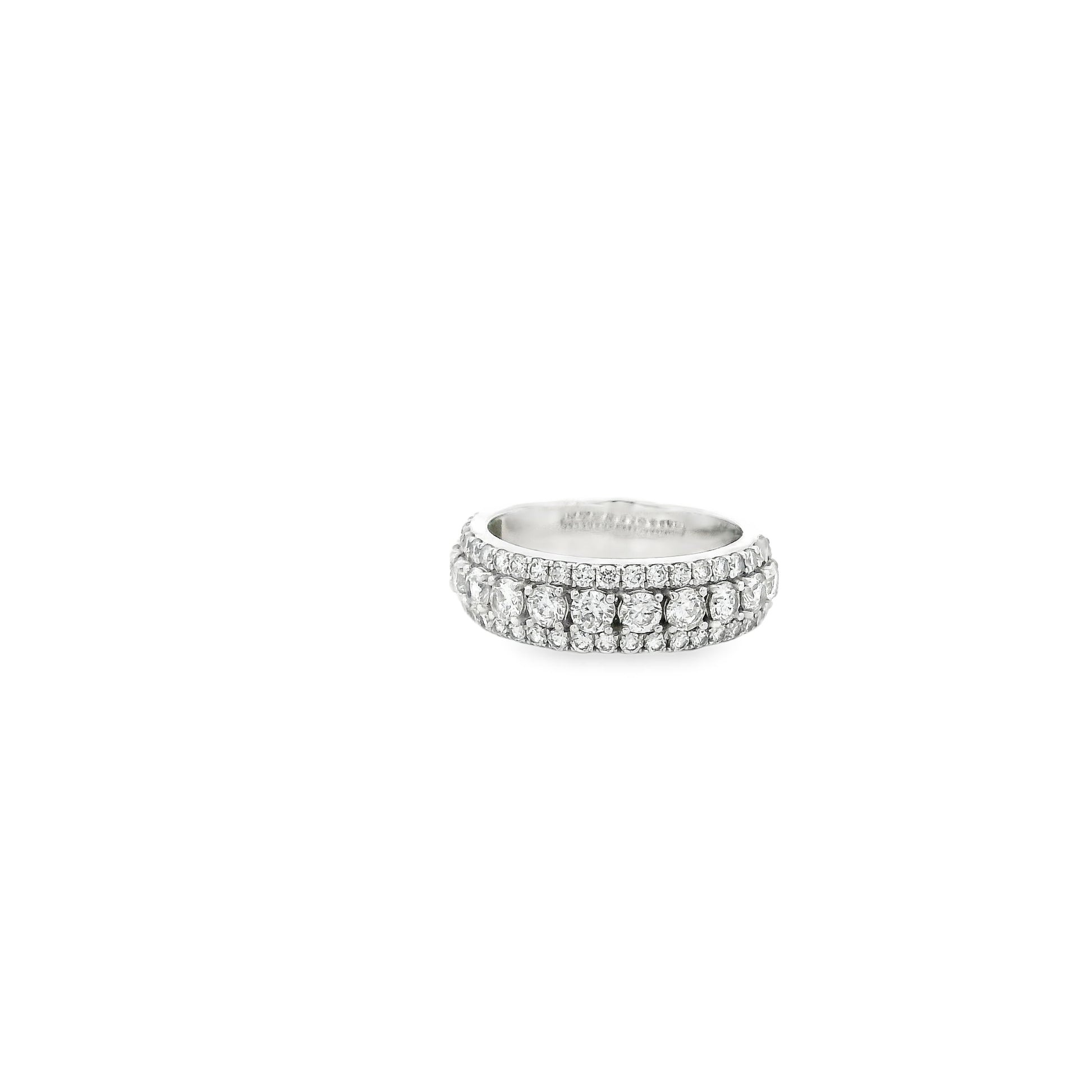 14k White Gold 1.79ctw Round Brilliant Lab Diamond Three-Row Halfway Band Ring — photo 12 of 12