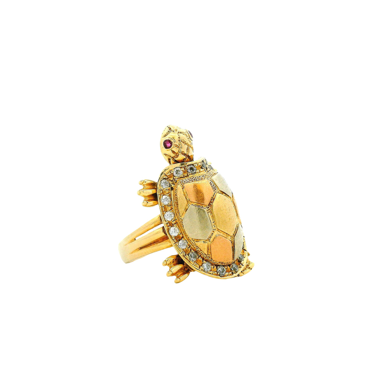 14k Yellow Gold Turtle Hinged Shell Cocktail Ring — photo 13 of 13