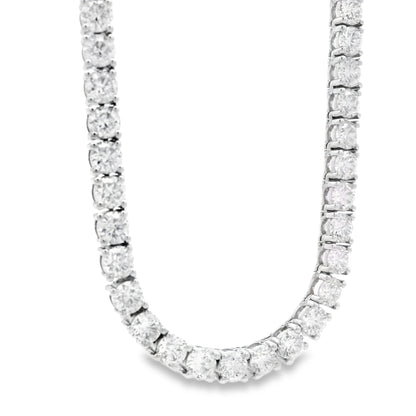 14k White Gold 13.72ctw Round Brilliant Diamond Tennis Necklace 17" — photo 13 of 13