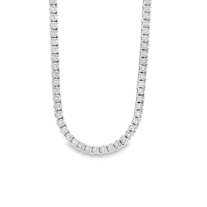 14k White Gold 7.13ctw Round Brilliant Diamond Tennis Necklace 18" — photo 13 of 13