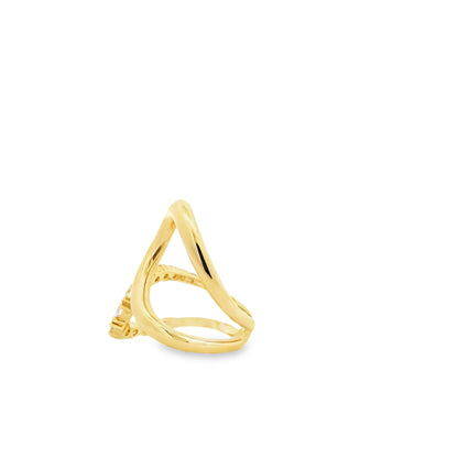 14k Yellow Gold 0.80ctw Round Brilliant Diamond Double Crossover Ring — photo 13 of 17