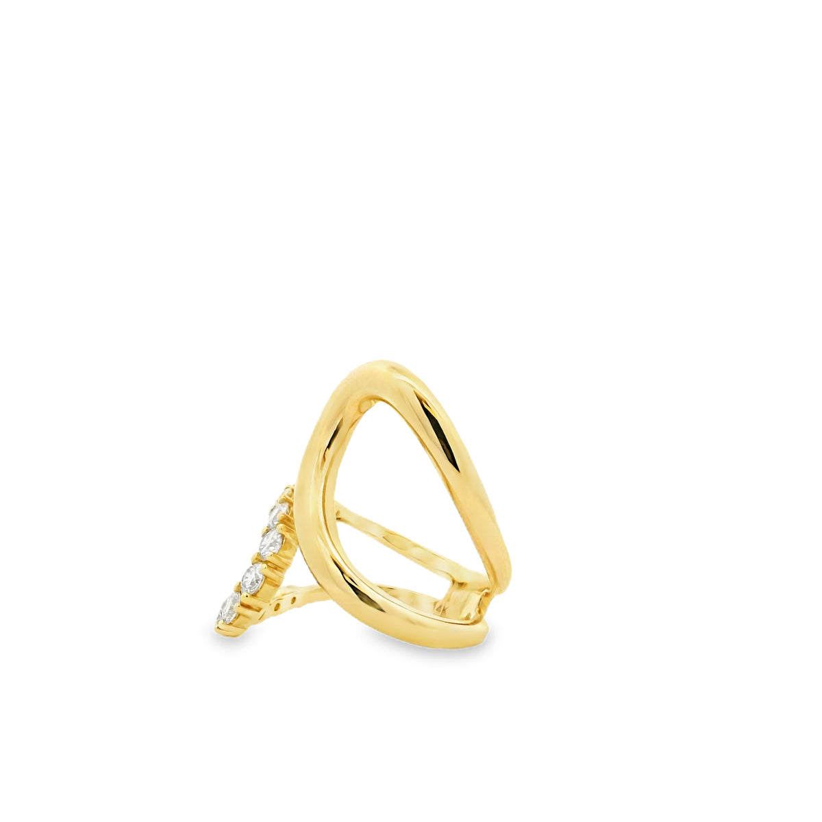 14k Yellow Gold 0.80ctw Round Brilliant Diamond Double Crossover Ring — photo 14 of 17