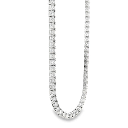 14k White Gold 11.00ctw Round Brilliant Diamond Tennis Necklace 16" — photo 14 of 14