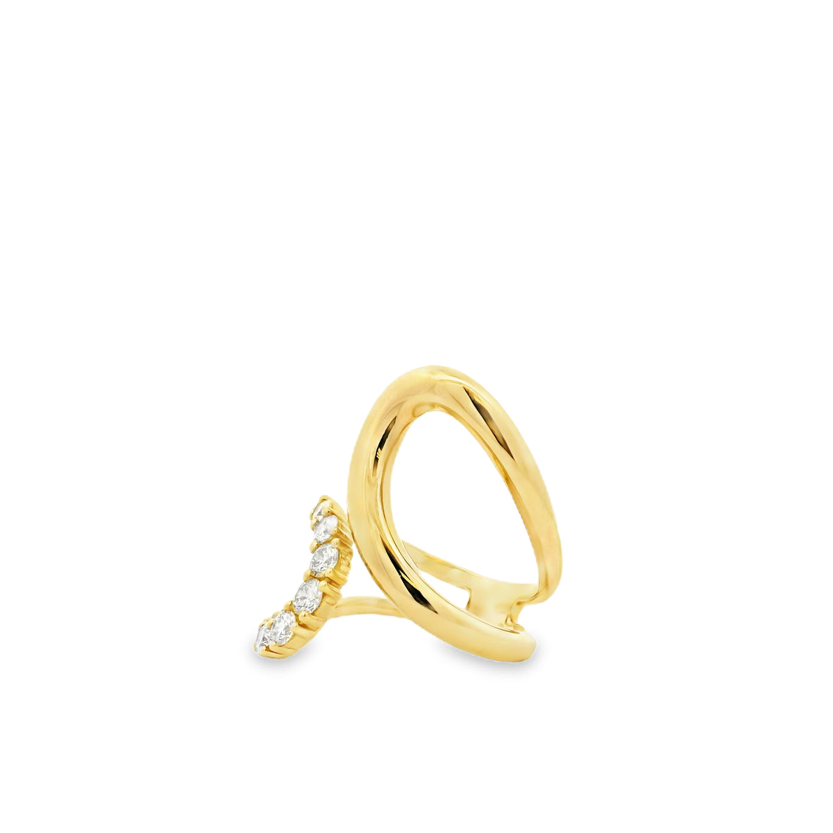 14k Yellow Gold 0.80ctw Round Brilliant Diamond Double Crossover Ring — photo 15 of 17
