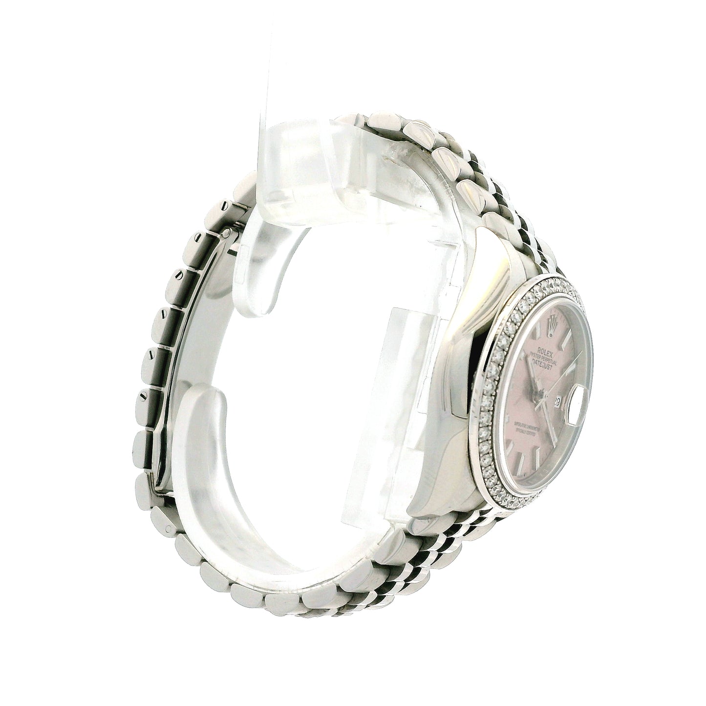 Rolex 279384RBR Datejust 28mm Pink Dial Diamond Bezel Stainless Steel Watch — photo 15 of 16