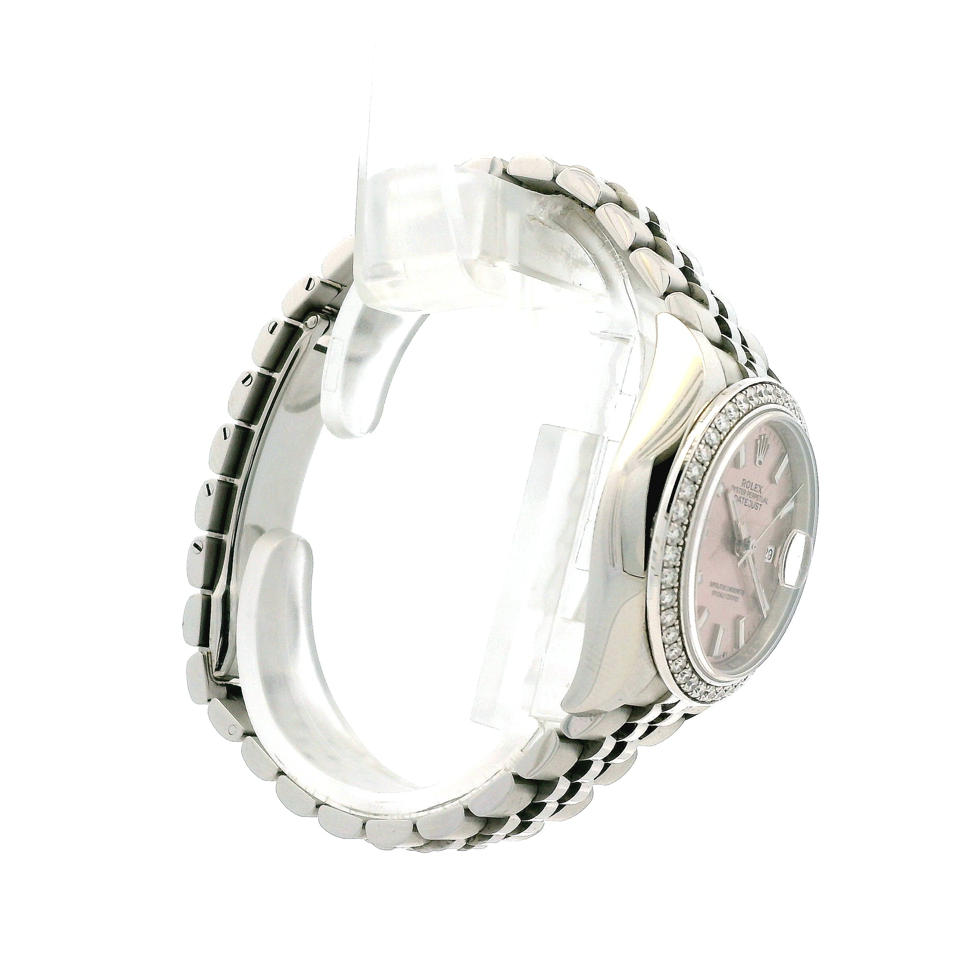 Rolex 279384RBR Datejust 28mm Pink Dial Diamond Bezel Stainless Steel Watch — photo 15 of 16