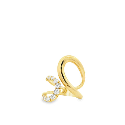 14k Yellow Gold 0.80ctw Round Brilliant Diamond Double Crossover Ring — photo 16 of 17