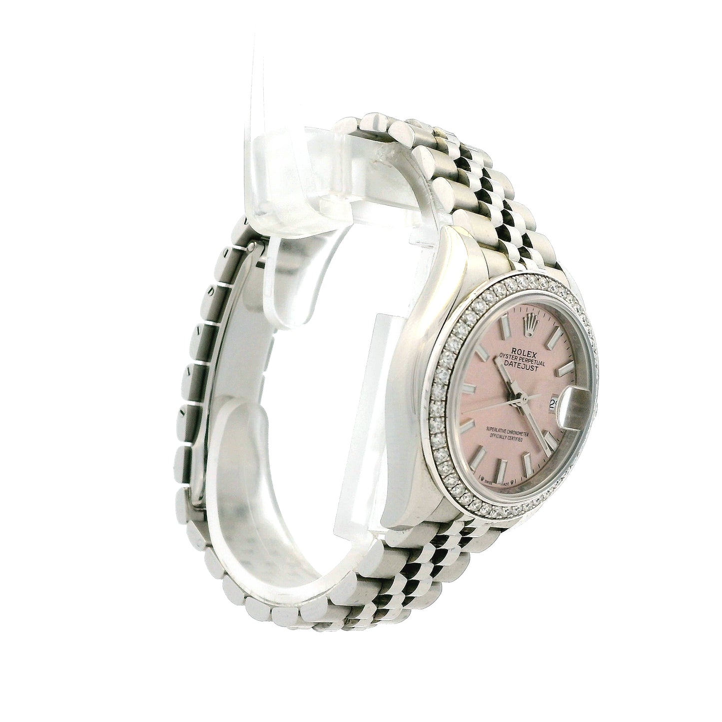 Rolex 279384RBR Datejust 28mm Pink Dial Diamond Bezel Stainless Steel Watch — photo 16 of 16