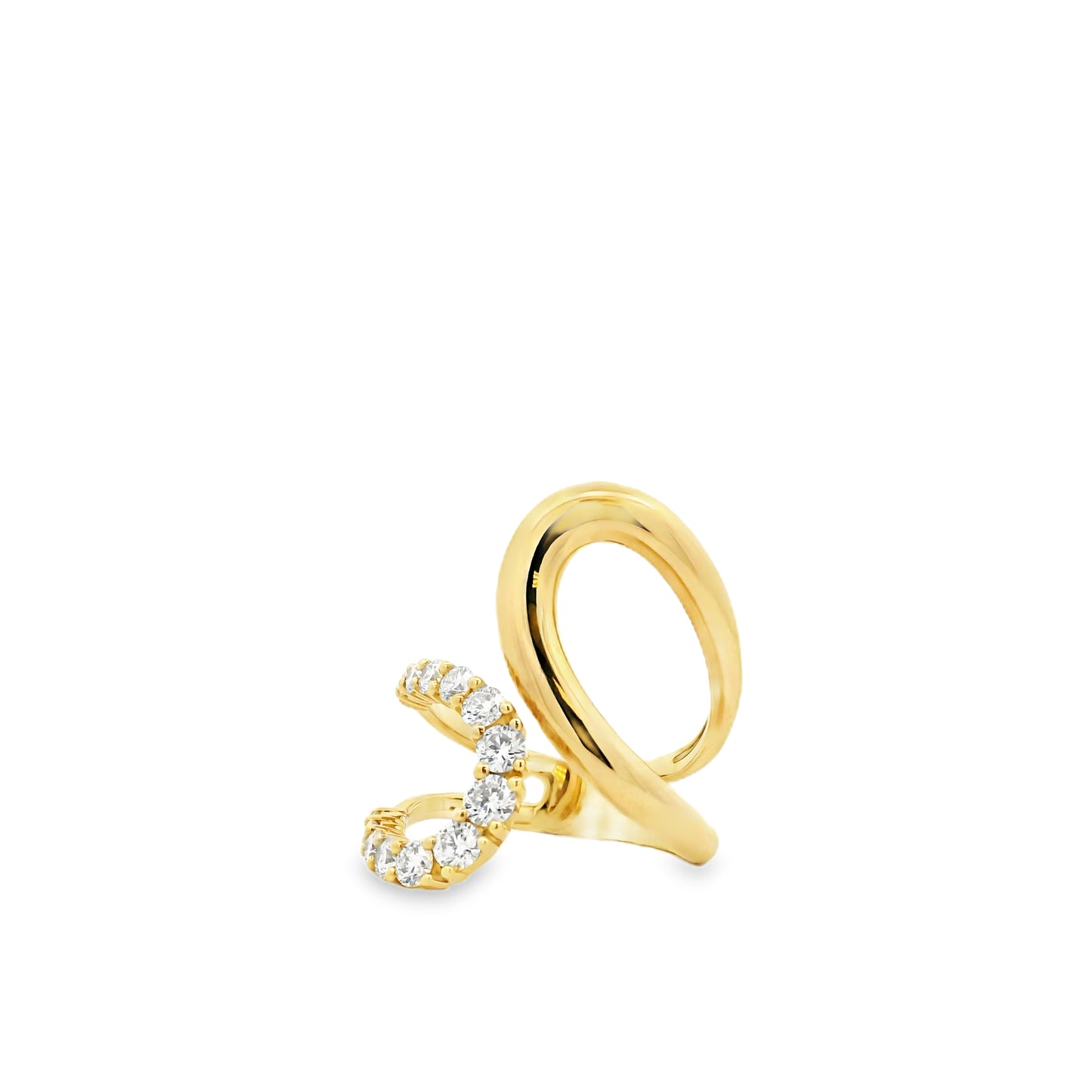 14k Yellow Gold 0.80ctw Round Brilliant Diamond Double Crossover Ring — photo 17 of 17