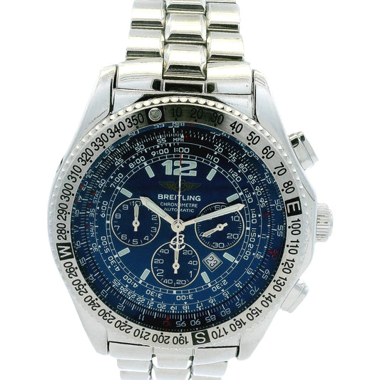 Breitling A42362 Stainless Steel Blue Chronograph Dial Watch — front view
