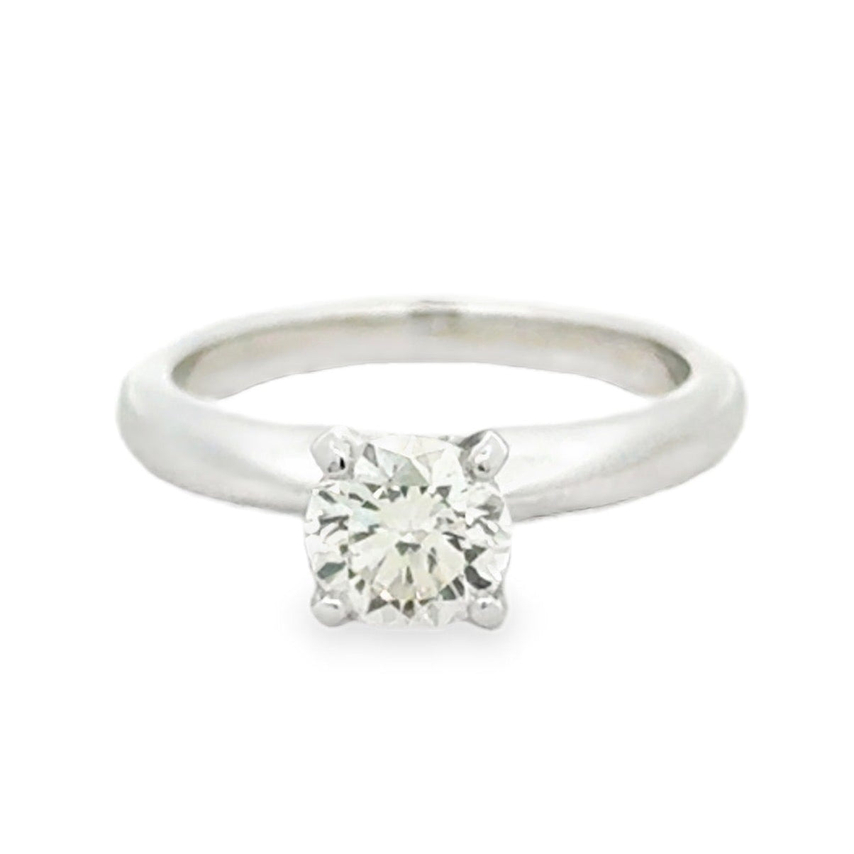 Platinum 0.75ct Round Brilliant Diamond Solitaire Engagement Ring — top-down view