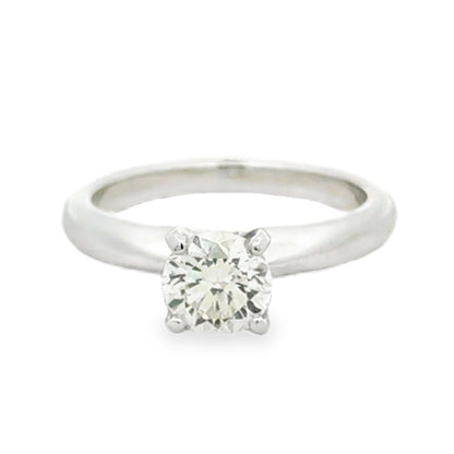 Platinum 0.75ct Round Brilliant Diamond Solitaire Engagement Ring — top-down view