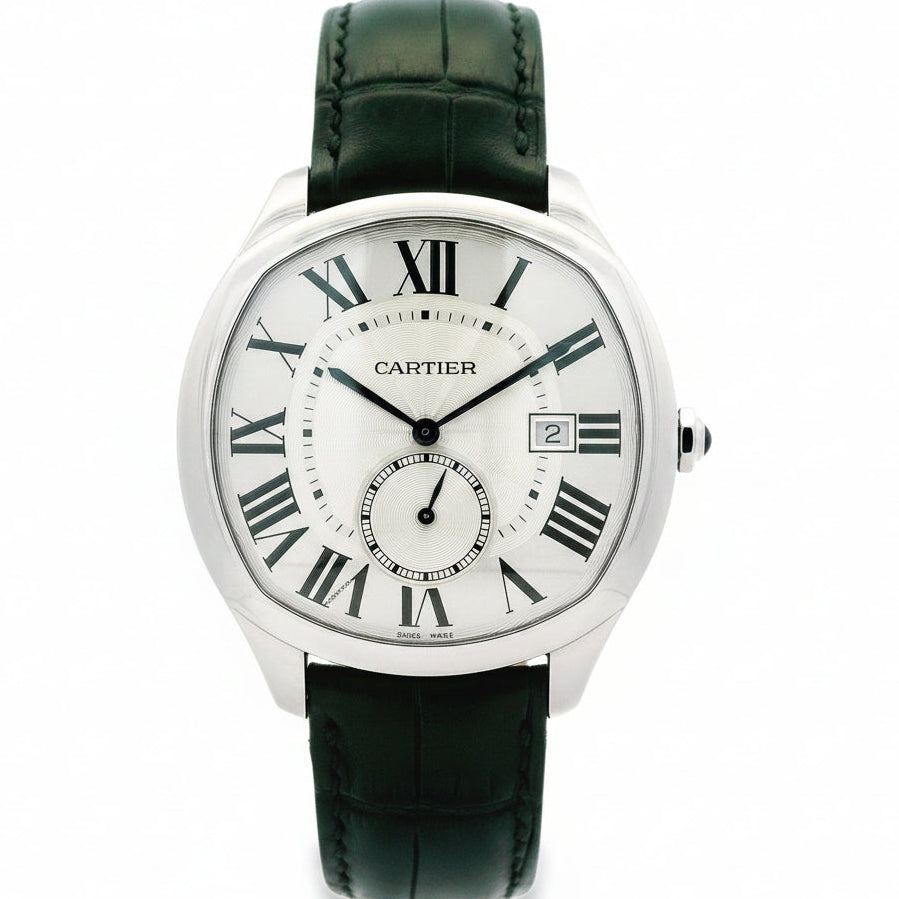 Cartier Drive De Cartier WSNM0004 40x41mm Silver Guilloché Dial Stainless Steel Watch — front view