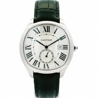 Cartier Drive De Cartier WSNM0004 40x41mm Silver Guilloché Dial Stainless Steel Watch — front view