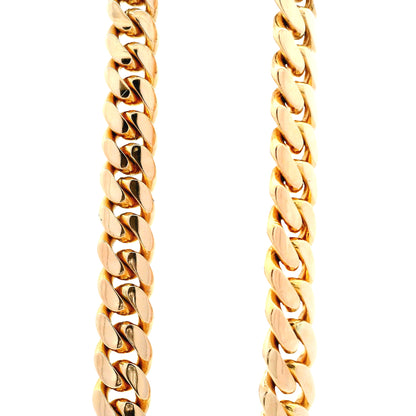 14k Rose Gold 10mm Cuban Link Chain Necklace 26" — front view