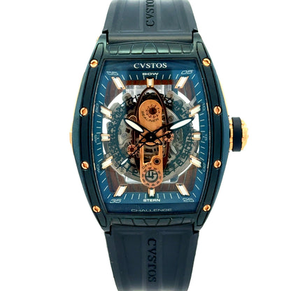 Cvstos Challenge Sealiner II Automatic Skeleton Dial Two-Tone Titanium Watch — front view